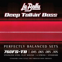 La Bella Flat Wound 760FS-TB Thru Body Electric Bass Strings (45-105)