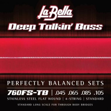 La Bella Flat Wound 760FS-TB Thru Body Electric Bass Strings (45-105)