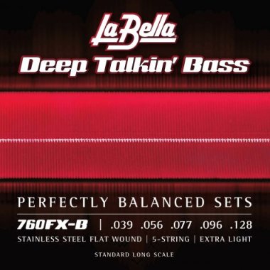 La Bella Flat Wound 760FX-B Extra Light 5 - String Bass Strings (39-128)