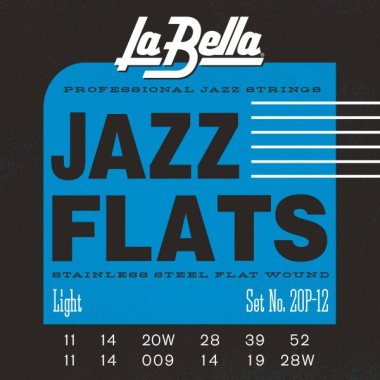 La Bella Flatwound 20P-12 Electric Guitar Strings 11-52, 12 String set