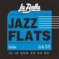 La Bella Flatwound 20PB Baritone Electric Guitar 15-60