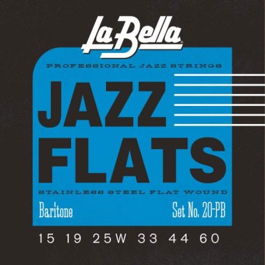 La Bella Flatwound 20PB Baritone Electric Guitar 15-60