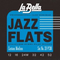 La Bella Flatwound 20PCM Electric Guitar Strings Custom Medium 12-52