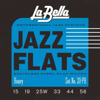 La Bella Flatwound 20PH Electric Guitar Strings Heavy Gauge 15-56
