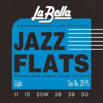 La Bella Flatwound 20PL Electric Guitar Strings Light Gauge 11-50