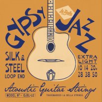 La Bella GJXL Gypsy Jazz Loop End Acoustic Guitar Strings Ex Lt 10-50