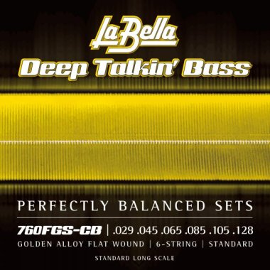 La Bella Gold Flats 760FGS-CB Flatwound 6 String Electric Bass (29-128)