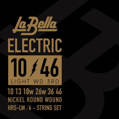 La Bella HRS-LW Hard Rockin Steel Electric Guitar, Light W3rd 10-46