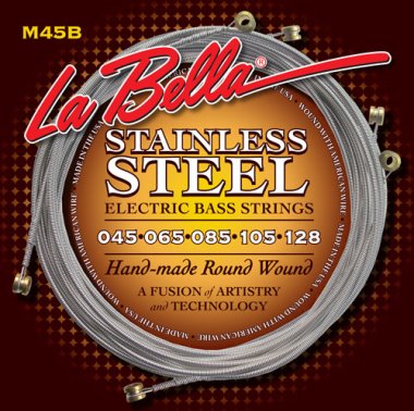 La Bella M45-B Stainless Rounds Standard Light 5-String Bass Set 45-128