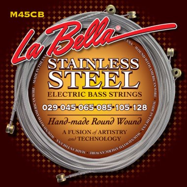 La Bella M45-CB Stainless Rounds Standard Light 6-String Set 29-128
