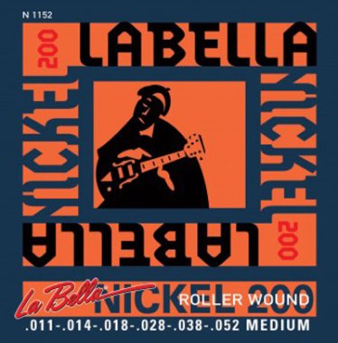 La Bella N1152 Nickel 200 Roller Wound Electric Guitar Strings 11-52