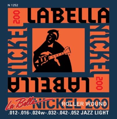 La Bella N1252 Nickel 200 Roller Wound Electric Guitar Strings 12-52