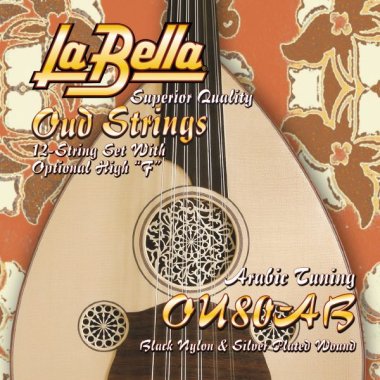 La Bella OU80A-B Oud Arabic Tuning 12 string, Black Nylon, opt High F