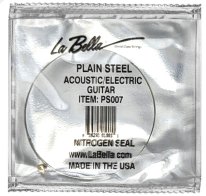 La Bella Plain Steel Ball End Guitar String .007 in, Single String