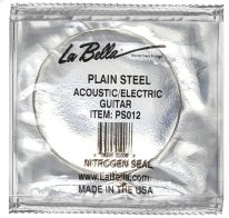 La Bella Plain Steel Ball End Guitar String .012 in, Single String