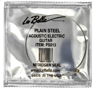 La Bella Plain Steel Ball End Guitar String .013 in, Single String