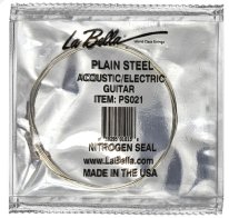 La Bella Plain Steel Ball End Guitar String .021 in, Single String