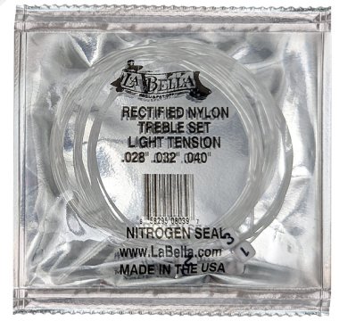 La Bella RN-L Rectified Nylon LT Classical Guitar Strings, Treble Set