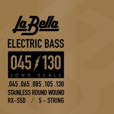 La Bella RX-S5D Stainless Steel Bass Guitar strings (45-130)
