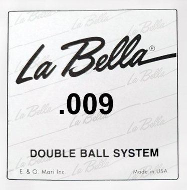 La Bella S009 Double Ball Steinberger Guitar String, .009 Plain Steel Single