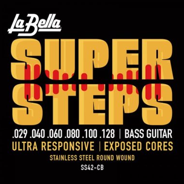 La Bella SS42-CB Super Steps Custom Light 6 string Bass Strings 29-128