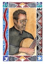 Leo Brouwer Note Card by illustrator Glenn Wolff