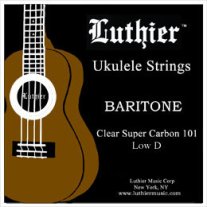 Luthier Baritone Low D Ukulele Strings Clear Super Carbon 101