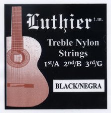 Luthier Black Nylon (Negra) Classical Guitar Strings, Treble Set