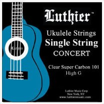 Luthier Concert Ukulele Clear Super Carbon 101 High G String, Single