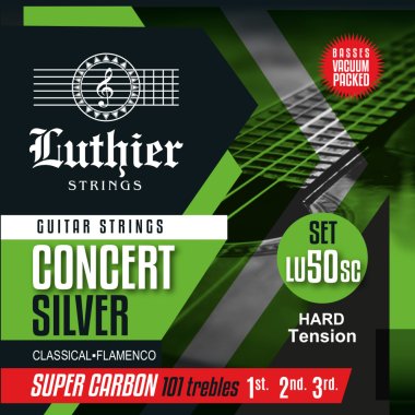 Luthier CS50 HT Guitar Strings with Super Carbon 101 trebles, Full Set