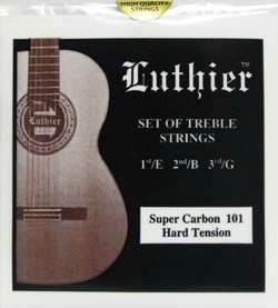 Luthier Super Carbon 101 HT Classical Guitar Strings, Treble Set