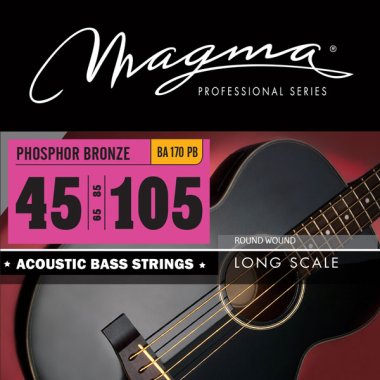 Magma Acoustic Bass Strings Medium - Phosphor Bronze Round Wound - Long Scale 34" Set, .045 - .105