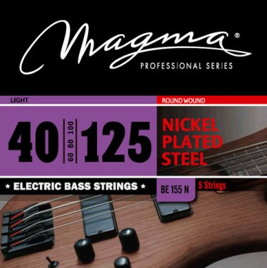 Magma BE155N Nickel Plated Steel 5-String Bass Strings, Light 40-125
