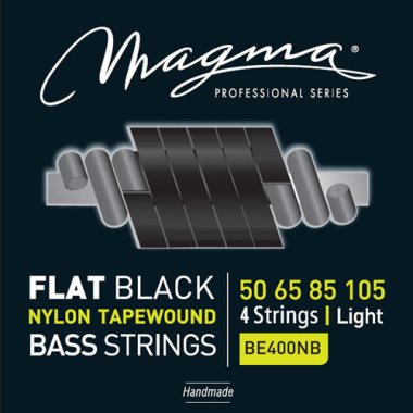 Magma BE400NB Black Nylon Tapewound Bass Strings, Light 50-105