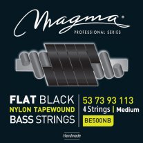 Magma BE500NB Black Nylon Tapewound Bass Strings, Medium 53-113
