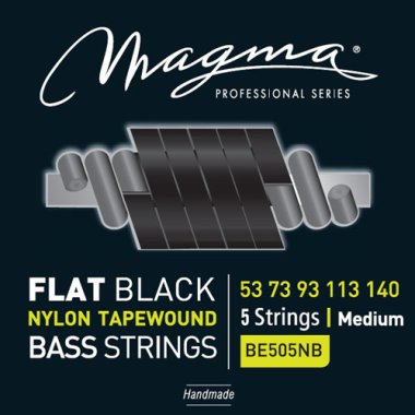 Magma BE505NB Black Nylon Tapewound 5-String Bass, Medium 53-140