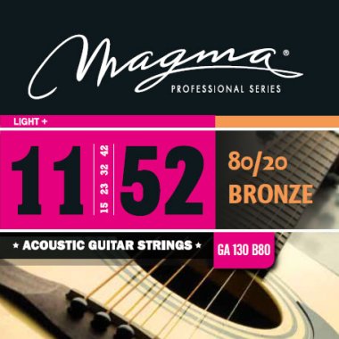 Magma GA130B80 80/20 Bronze Acoustic Strings, Light+ 11-52