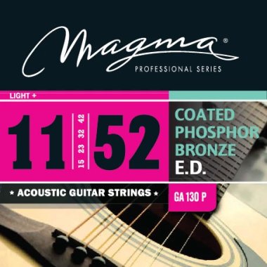 Magma GA130P Coated Phosphor Bronze Acoustic Strings, Light+ 11-52