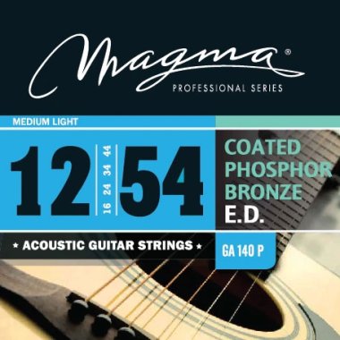 Magma GA140P Coated Phosphor Bronze Acoustic Strings, Medium 12-54