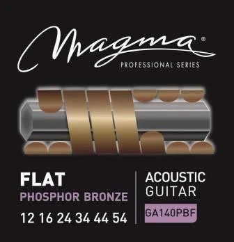 Magma GA140PBF Flat Phosphor Bronze Acoustic Strings, Med/Lt 12-54