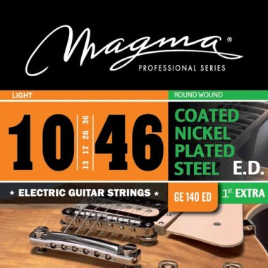 Magma GE140ED Coated Nickel Plated Steel Electric Strings, Light 10-46