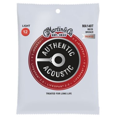 Martin Authentic Acoustic Strings Lifespan 2.0 MA140T 80/20 Lght 12-54