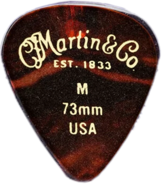 Martin Celluloid 351 Pick .73mm, Tortoise, Medium, One Pick