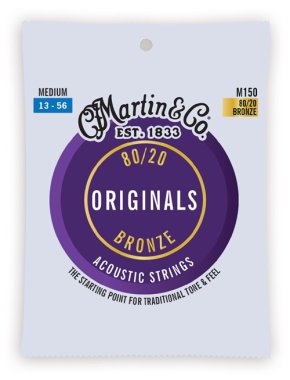 Martin M150 "Original M150" Bronze Acoustic Guitar Strings Med 13-56