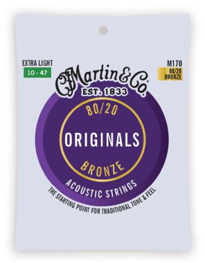 Martin M170 "Original M170" Bronze Acoustic Guitar Strings Ex Lt 10-47