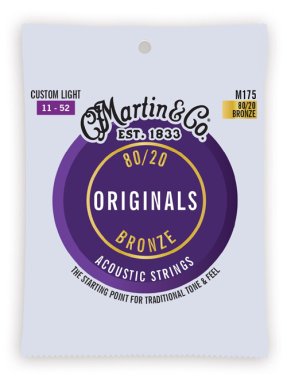 Martin M175 "Original M175" Bronze Acoustic Guitar Strings Cust Lt 11-52