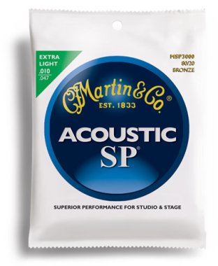 Martin MSP3000 80/20 Bronze Acoustic Guitar Strings Ex Lt 10-47