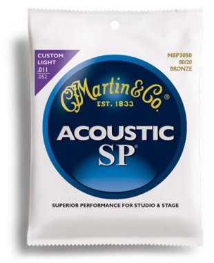 Martin MSP3050 80/20 Bronze Acoustic Guitar Strings Cstm Lt 11-52