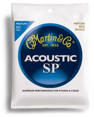 Martin MSP3200 80/20 Bronze Acoustic Guitar Strings Med 13-56