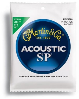Martin MSP4000 Phosphor Bronze Acoustic Guitar Strings Ex Lt 10-47